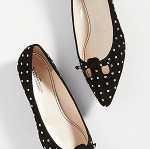 Marc Jacobs The Studded Mouse Suede Flat, black suede and silver studs, 6/36.